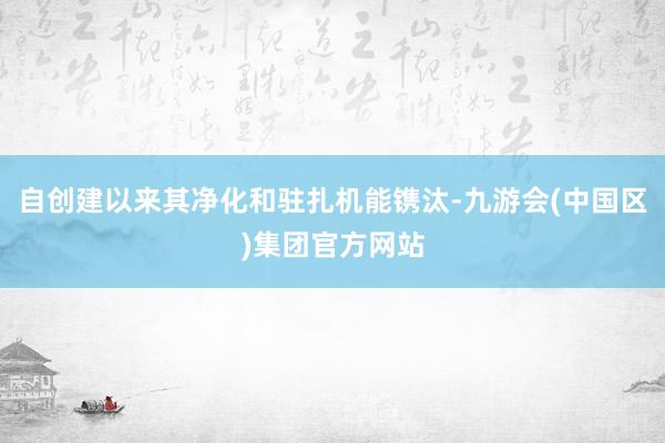 自创建以来其净化和驻扎机能镌汰-九游会(中国区)集团官方网站
